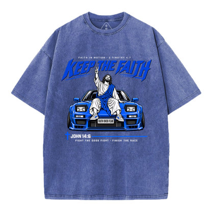 Keep The Faith Christian Washed T-Shirt