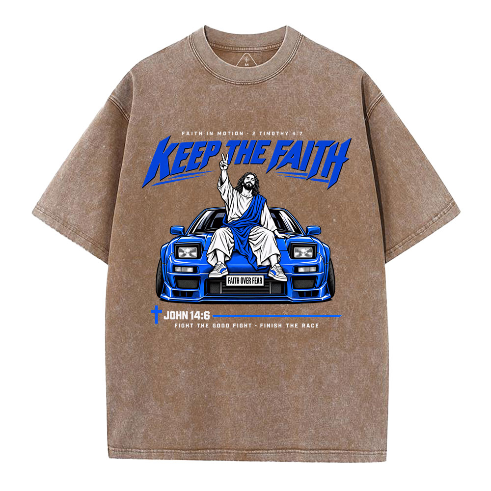 Keep The Faith Christian Washed T-Shirt