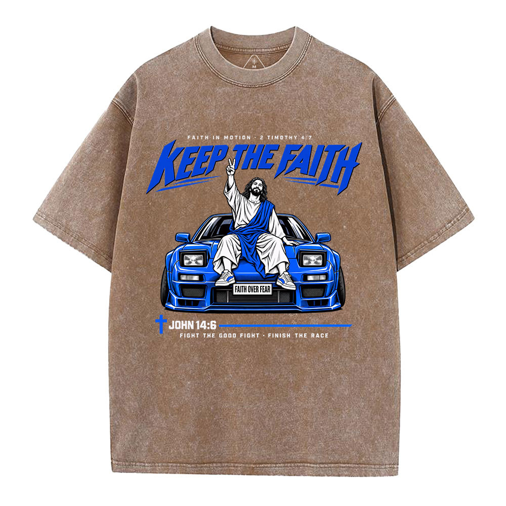 Keep The Faith Christian Washed T-Shirt