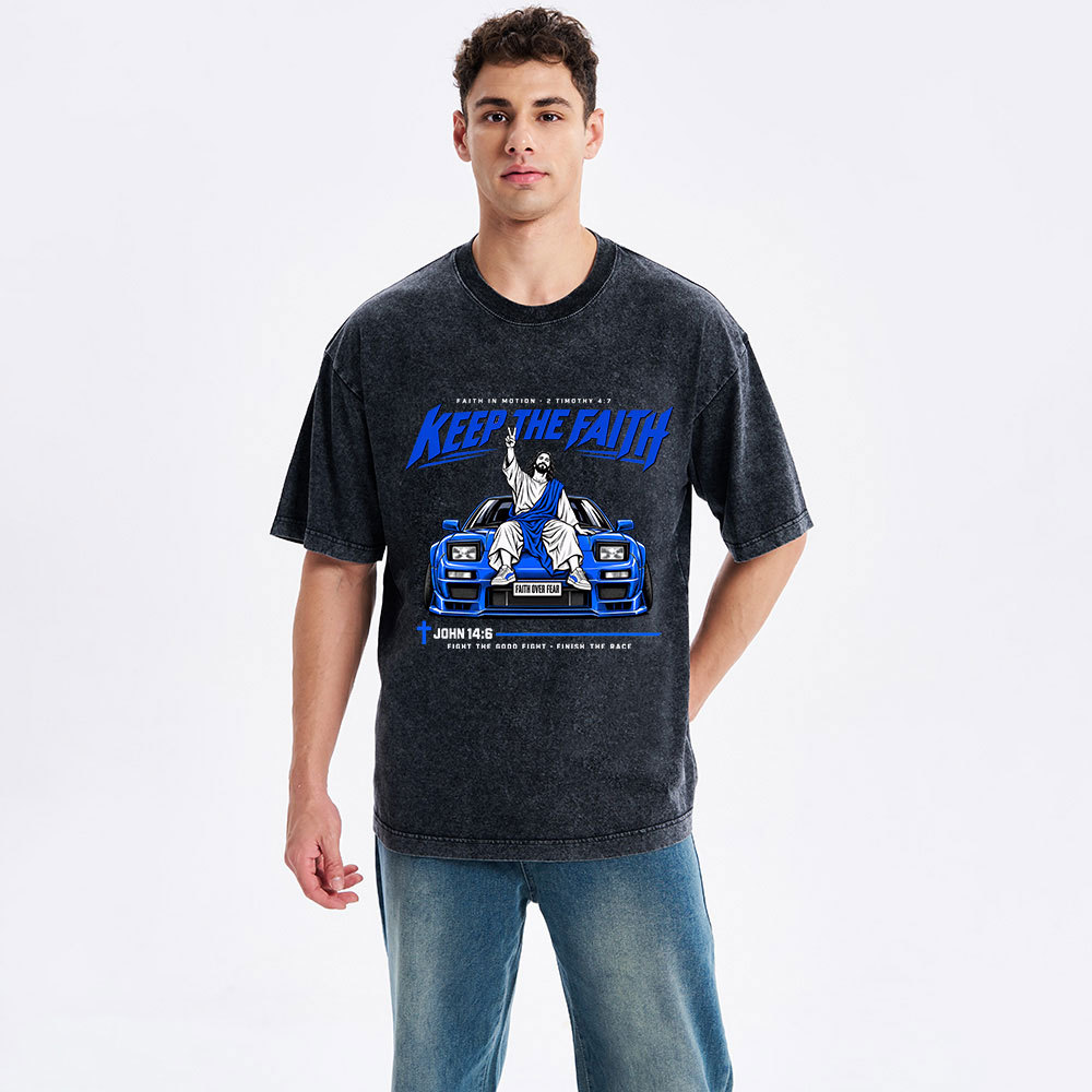Keep The Faith Christian Washed T-Shirt