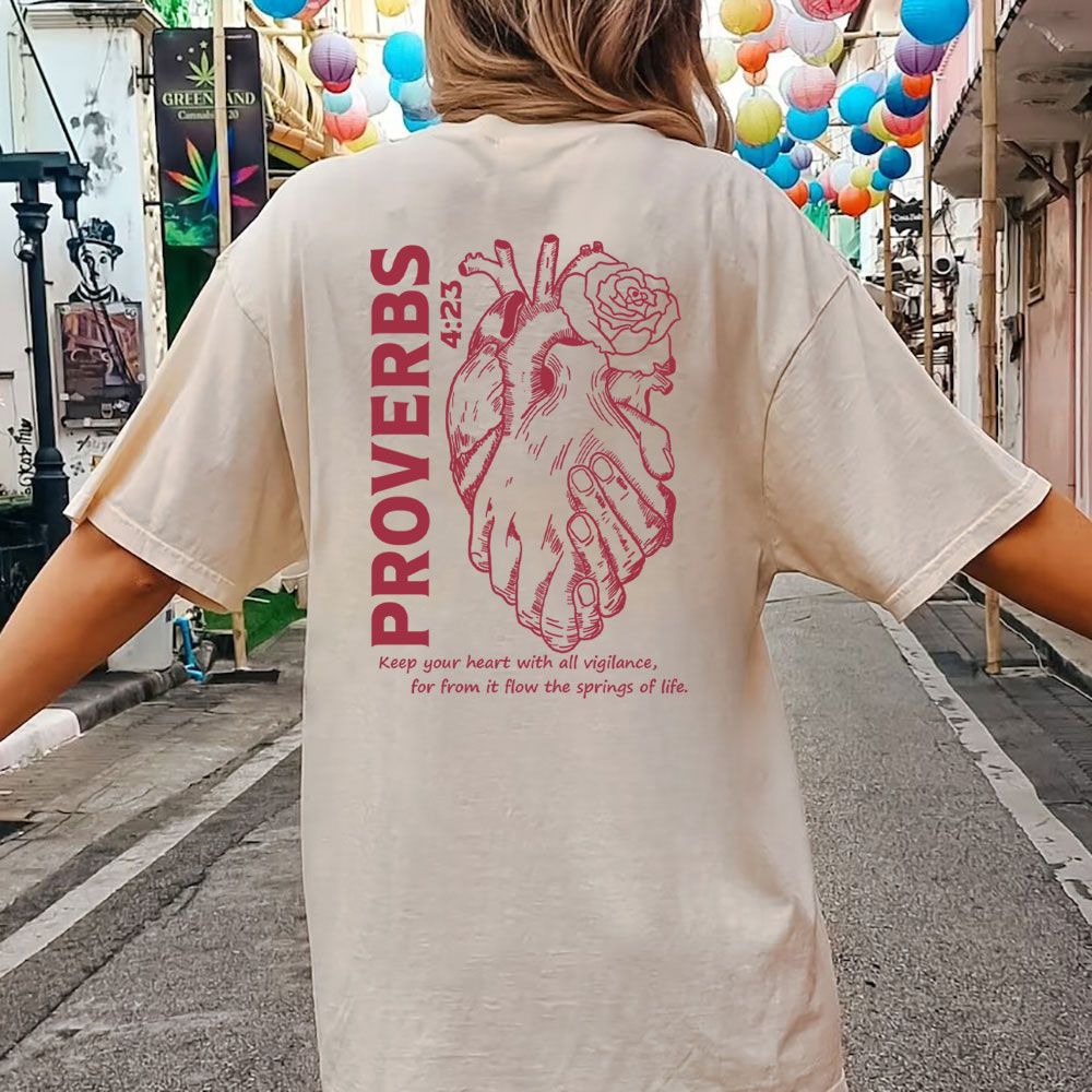 Keep Your Heart With All Vigilance Christian Washed T-Shirt