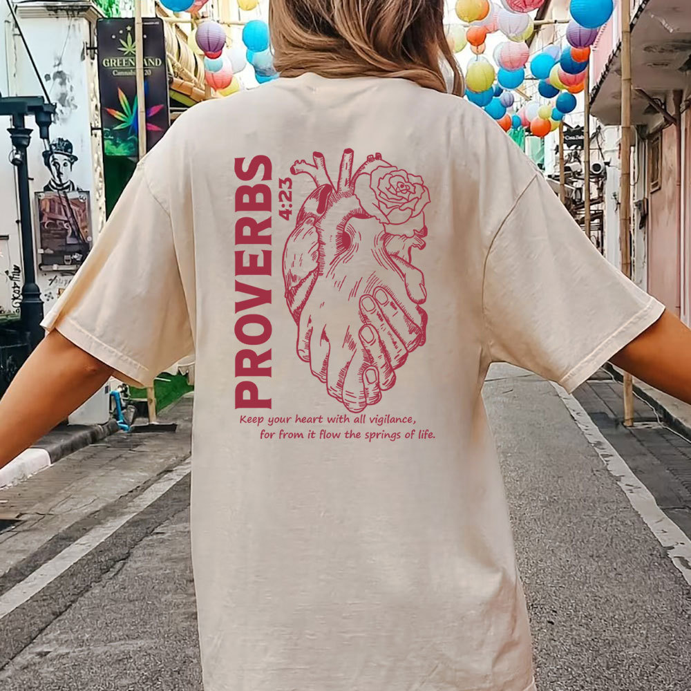 Keep Your Heart With All Vigilance Christian Washed T-Shirt