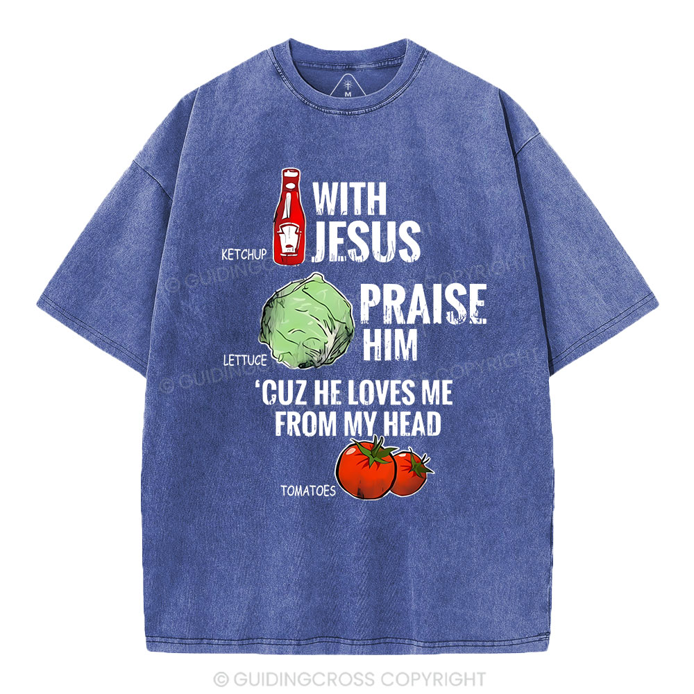 Ketchup With Jesus Chrsitian Washed T-Shrit