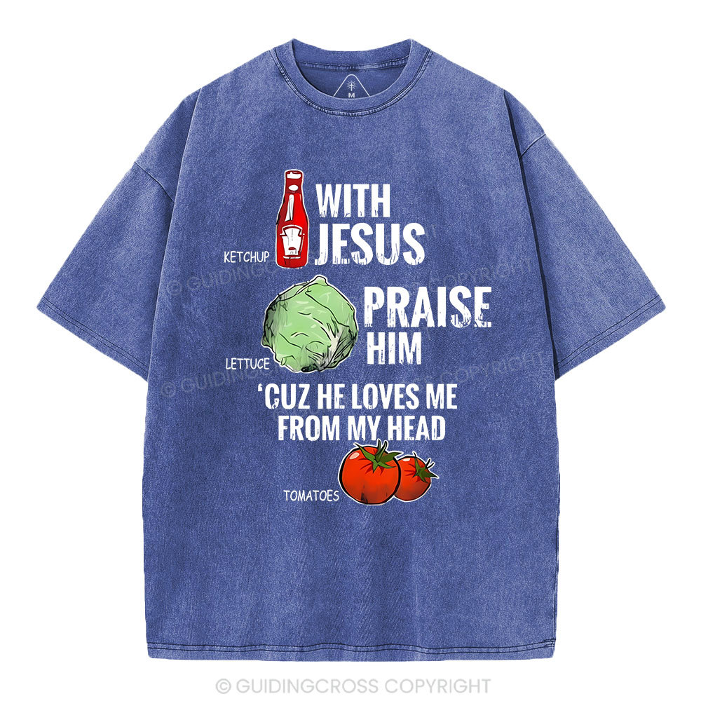 Ketchup With Jesus Chrsitian Washed T-Shrit