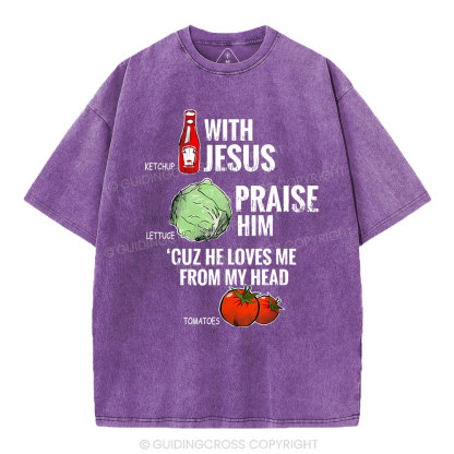 Ketchup With Jesus Chrsitian Washed T-Shrit