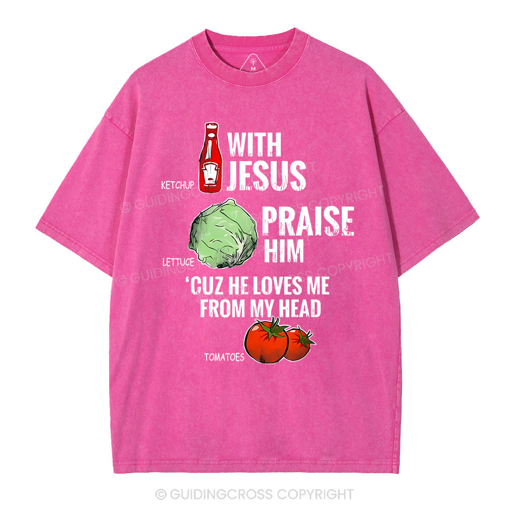 Ketchup With Jesus Chrsitian Washed T-Shrit