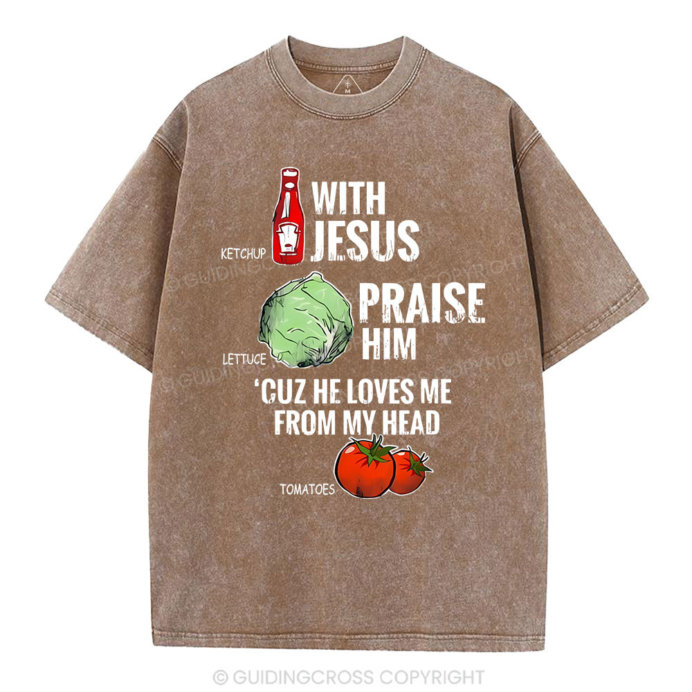 Ketchup With Jesus Chrsitian Washed T-Shrit