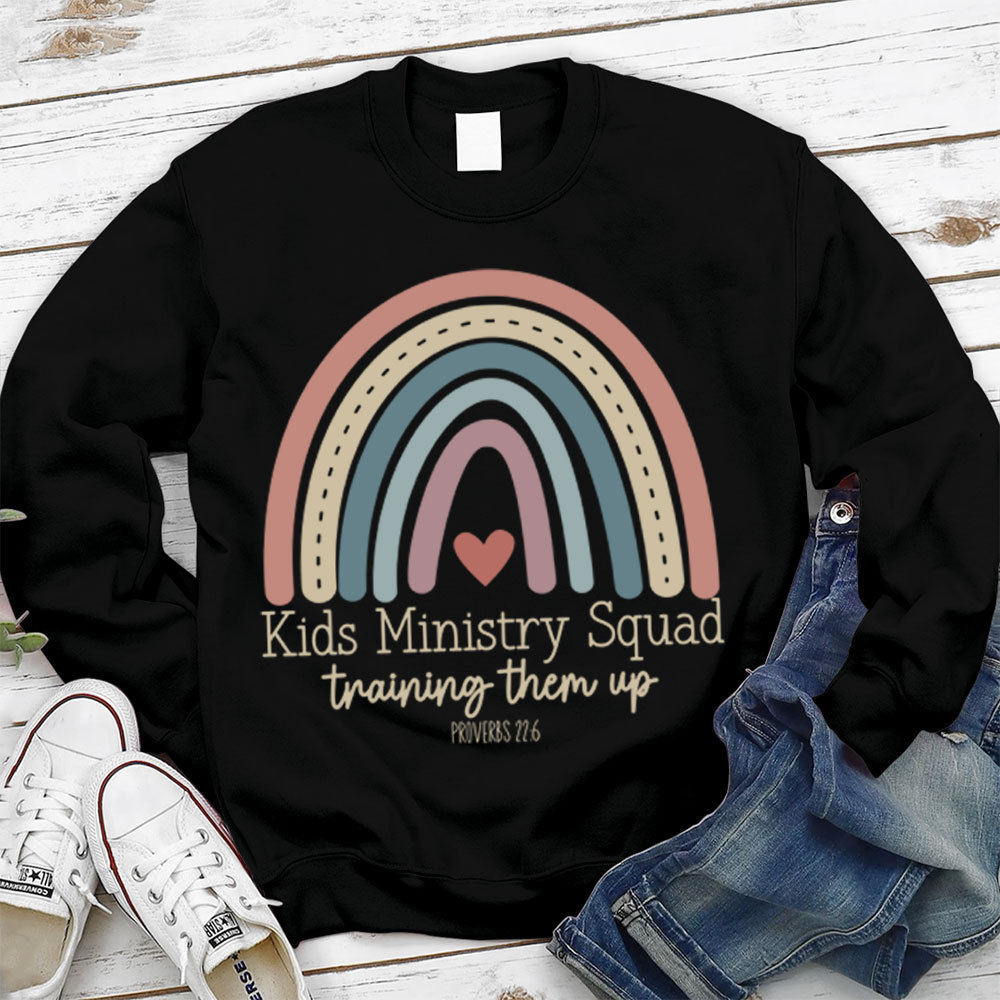 Kids Ministry Squad Training Them Up Christian Sweatshirt Sale - GuidingCross