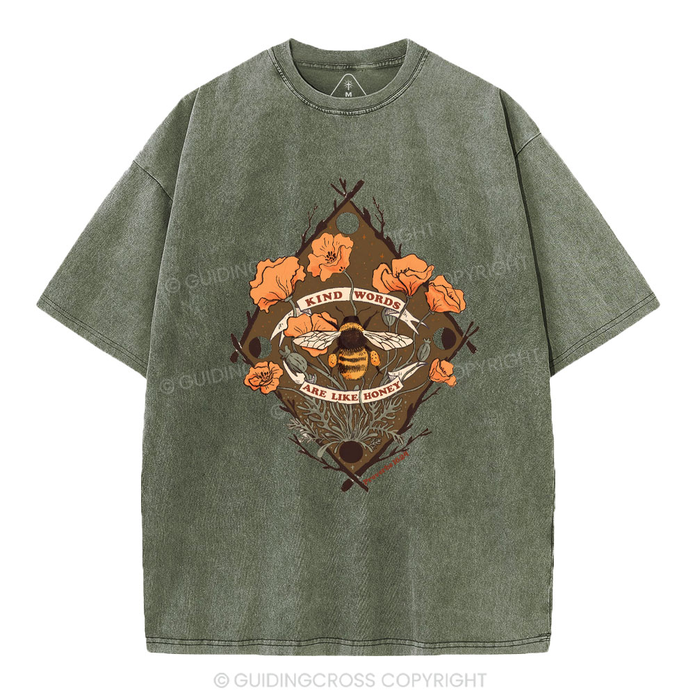 Kind Word Are Like Honey Christian Washed T-Shirt
