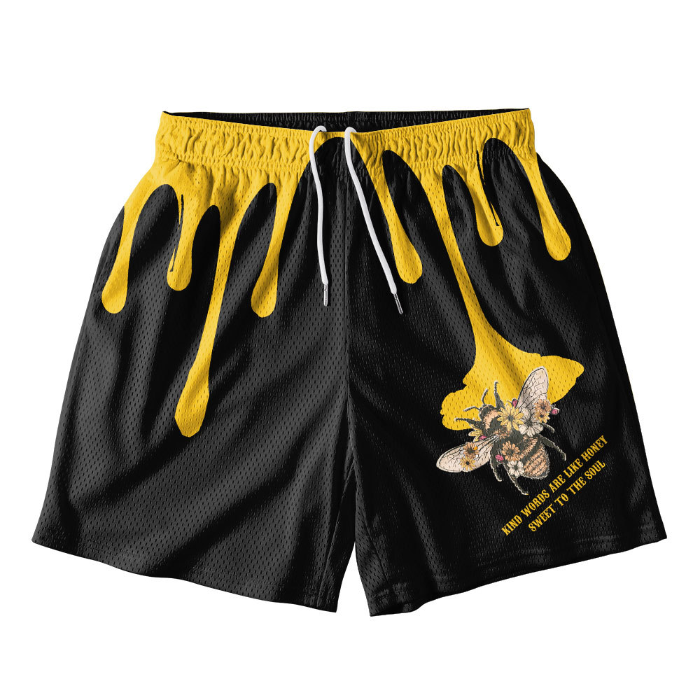 Kind Words Are Like Honey Christian Mesh Shorts