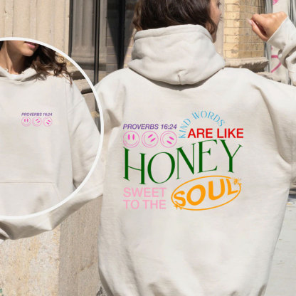 Kind Words Are Like Honey Christian Washed Fleece Hoodie Set