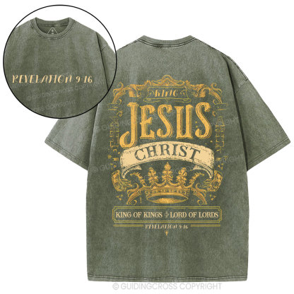 King Jesus Christ Christian Washed T-Shirt