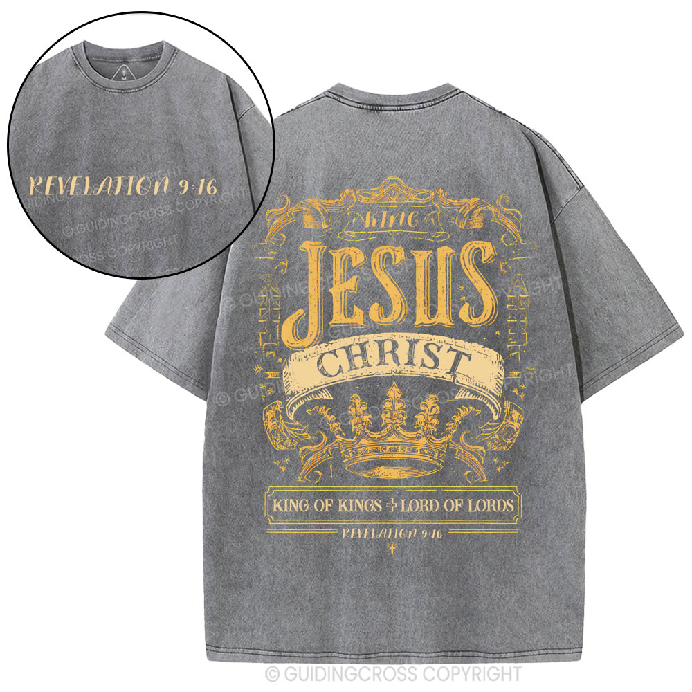 King Jesus Christ Christian Washed T-Shirt