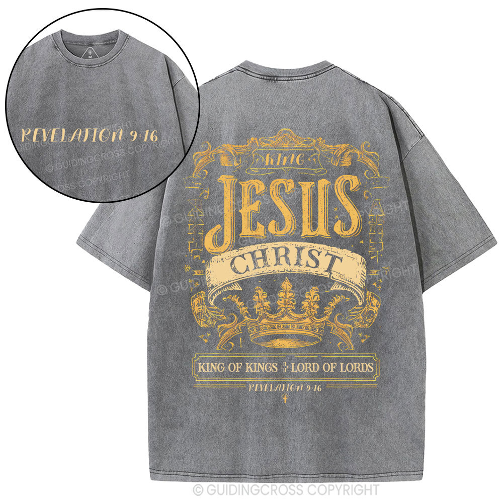 King Jesus Christ Christian Washed T-Shirt