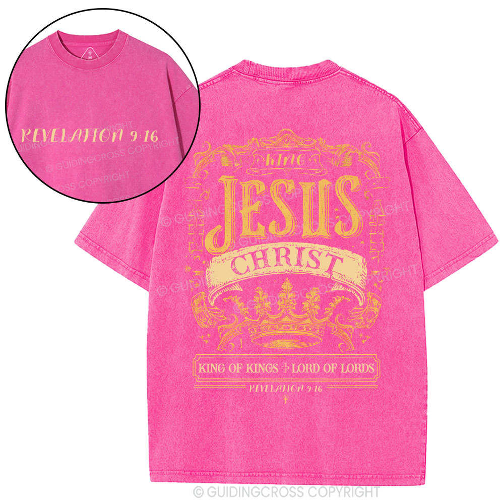 King Jesus Christ Christian Washed T-Shirt