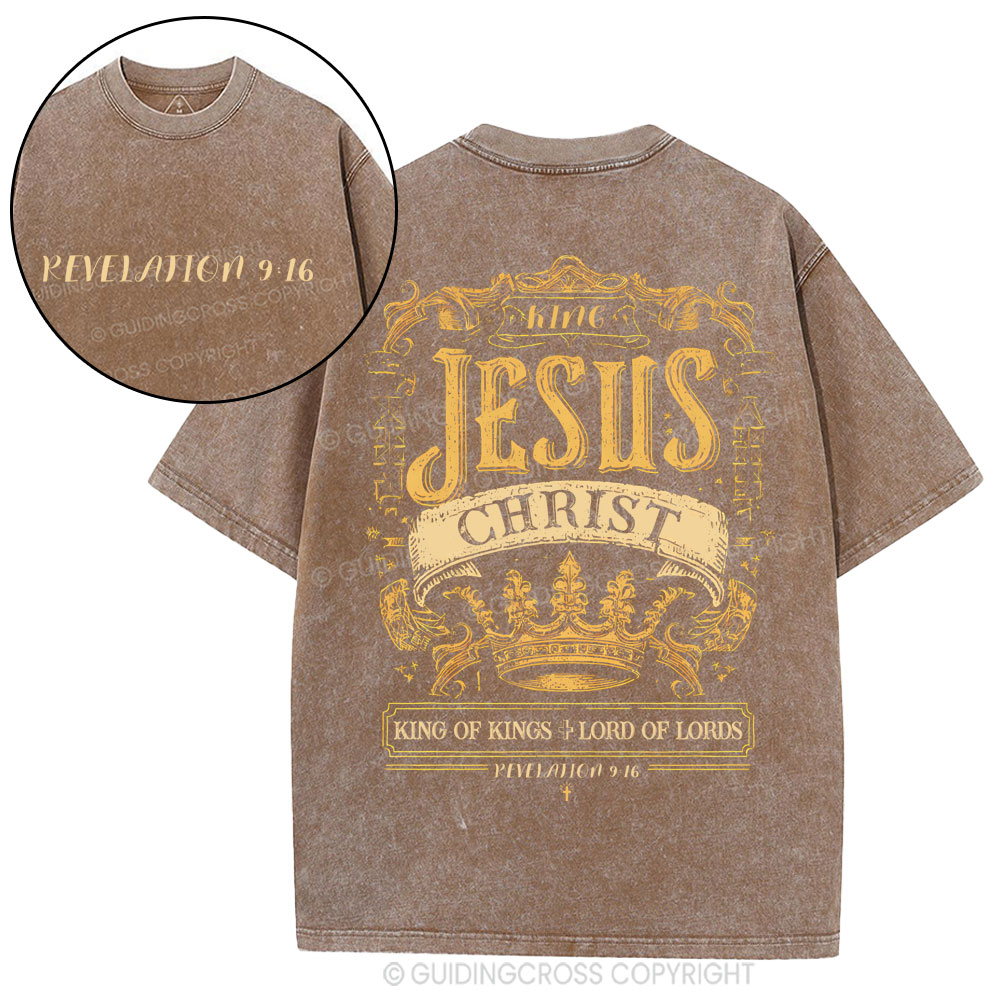 King Jesus Christ Christian Washed T-Shirt