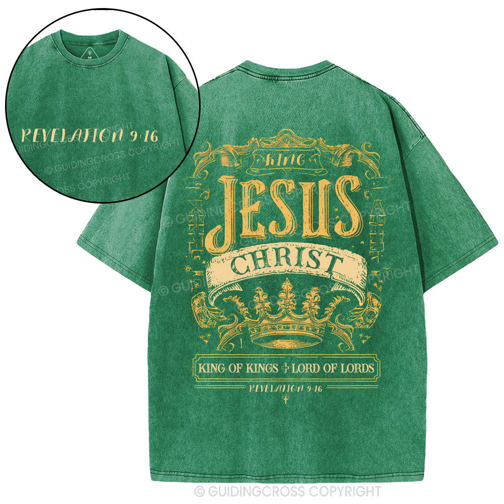King Jesus Christ Christian Washed T-Shirt