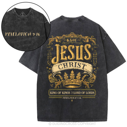 King Jesus Christ Christian Washed T-Shirt