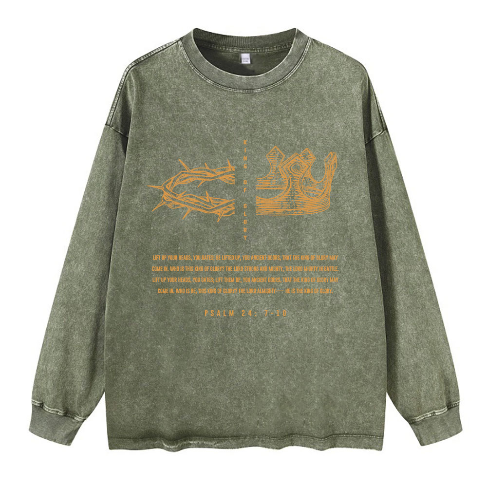 King Of Glory Washed Long Sleeve T-Shirt