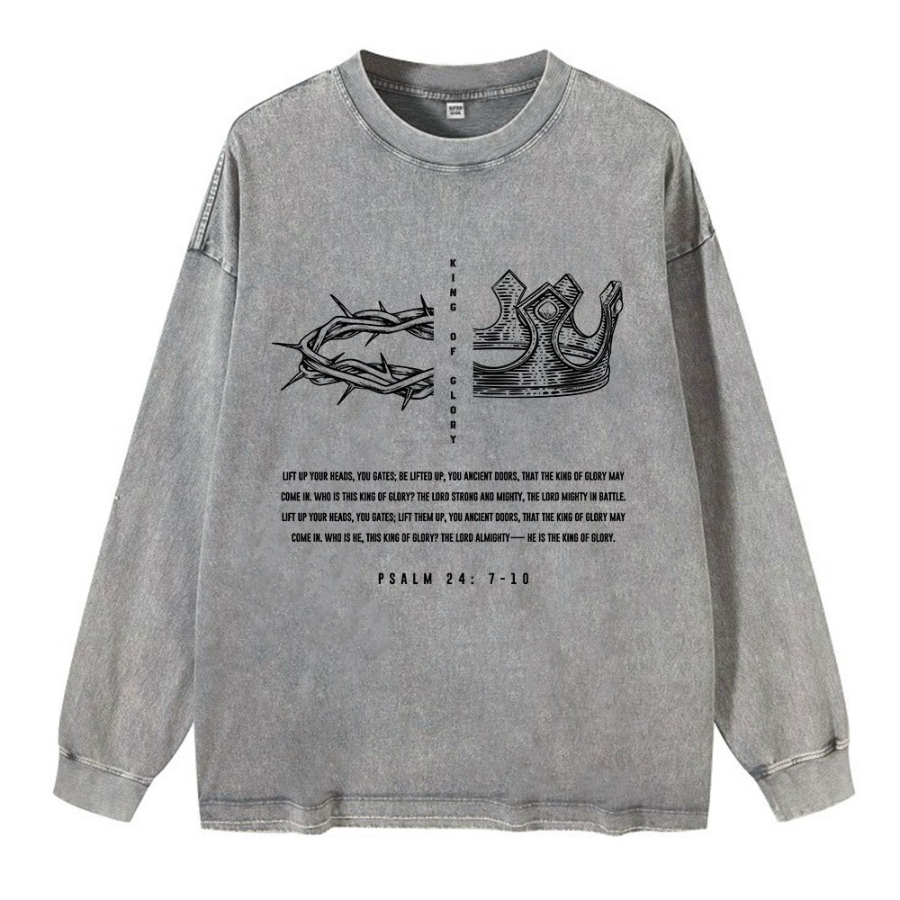 King Of Glory Washed Long Sleeve T-Shirt