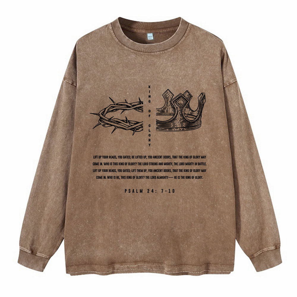 King Of Glory Washed Long Sleeve T-Shirt