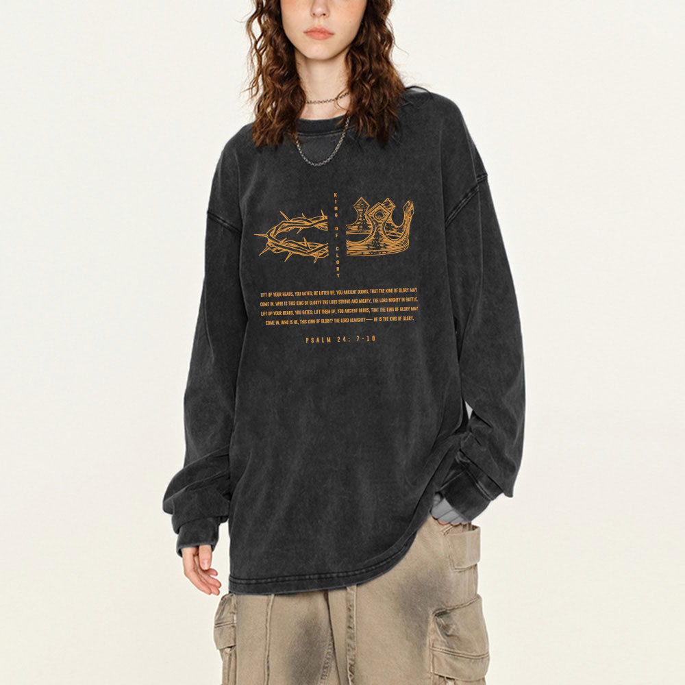 King Of Glory Washed Long Sleeve T-Shirt