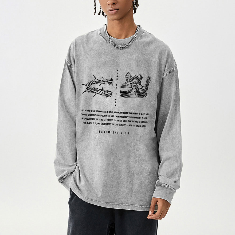 King Of Glory Washed Long Sleeve T-Shirt