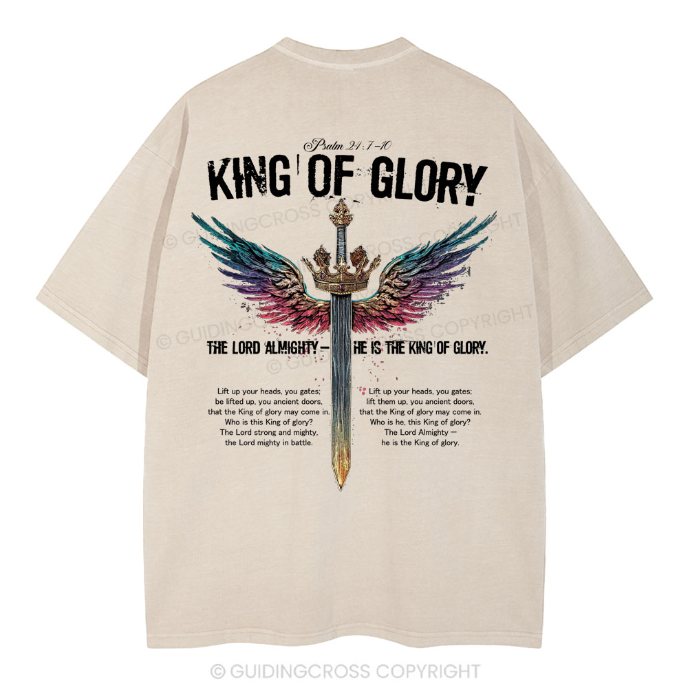King Of Glory Christian Washed T-Shirt