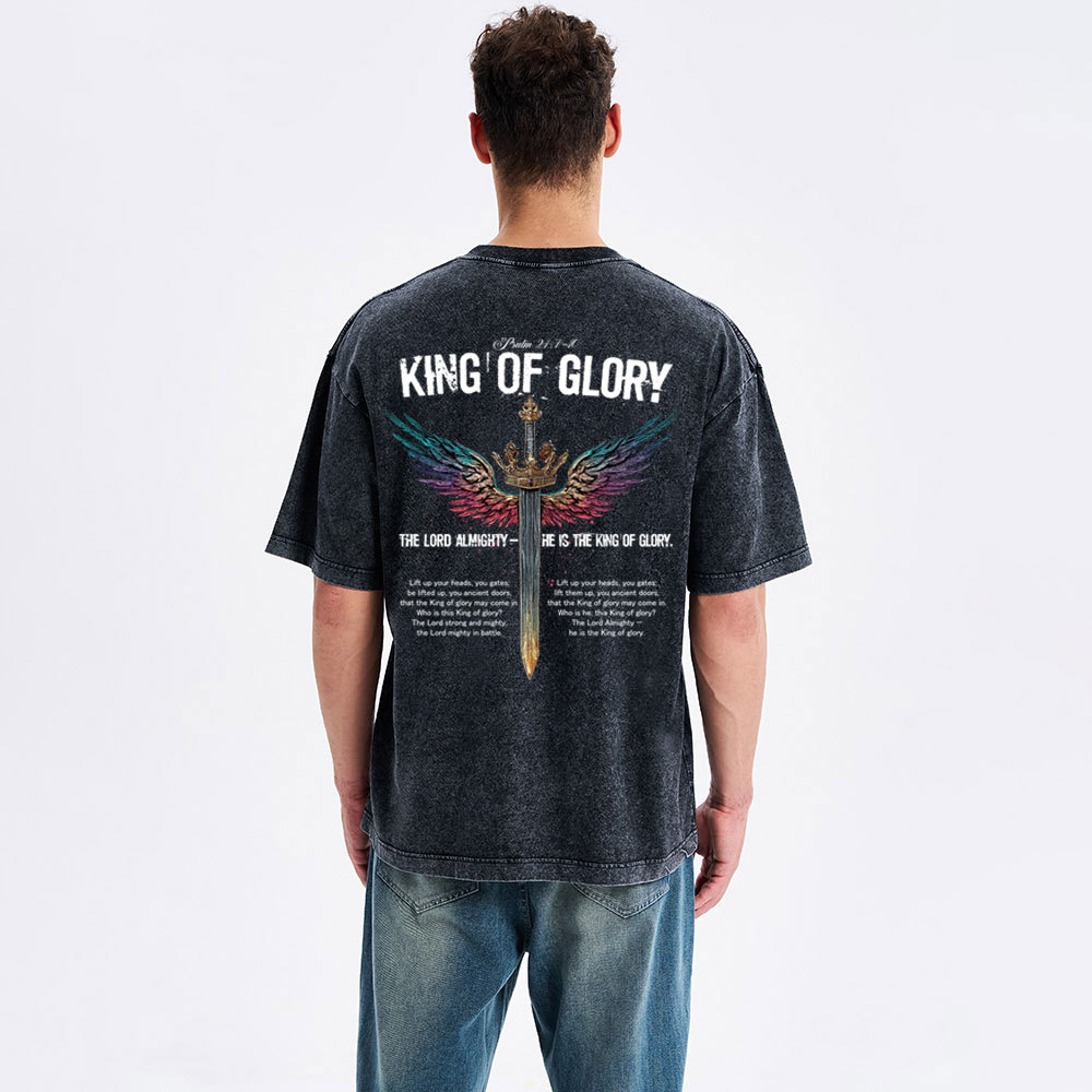 King Of Glory Christian Washed T-Shirt