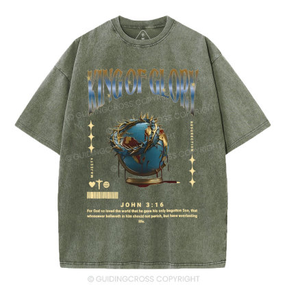 King Of Glory Christian Washed T-Shirt
