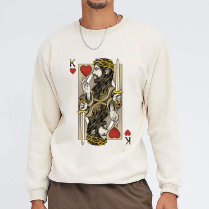 King Of Hearts Christian Washed Sweatshirt