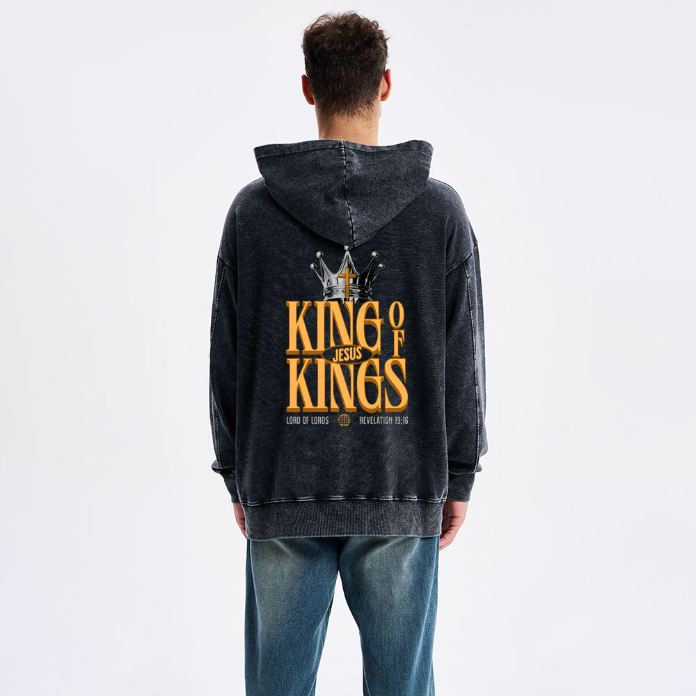 King Of Kings Chrisian Washed Hoodie