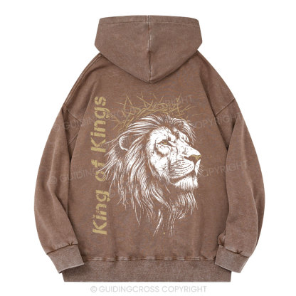 King Of Kings Christian Washed Hoodie