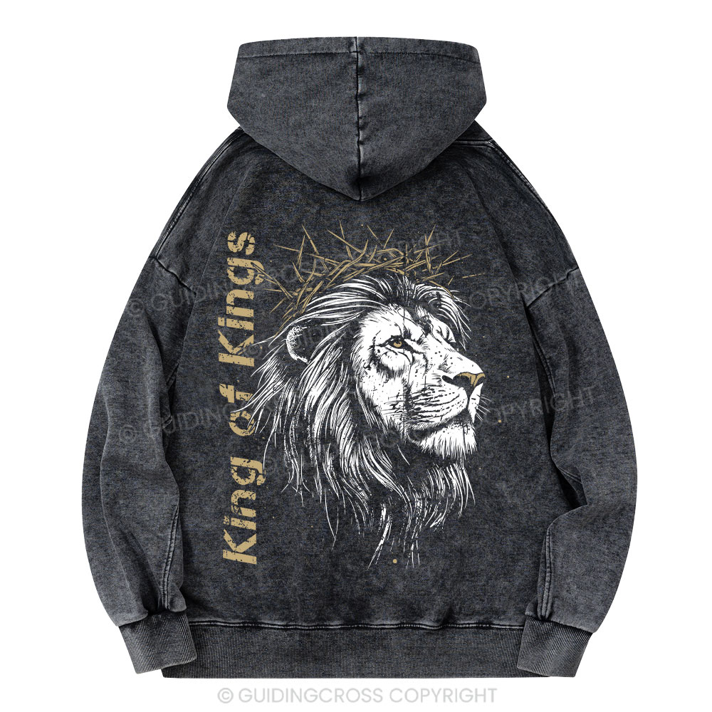 King Of Kings Christian Washed Hoodie