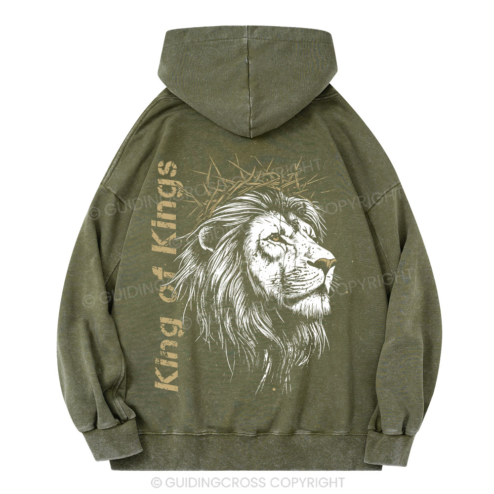 King Of Kings Christian Washed Hoodie