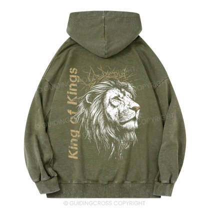 King Of Kings Christian Washed Hoodie