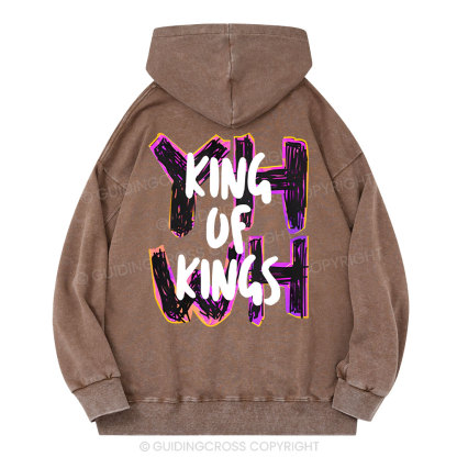 King Of Kings Christian Washed Hoodie