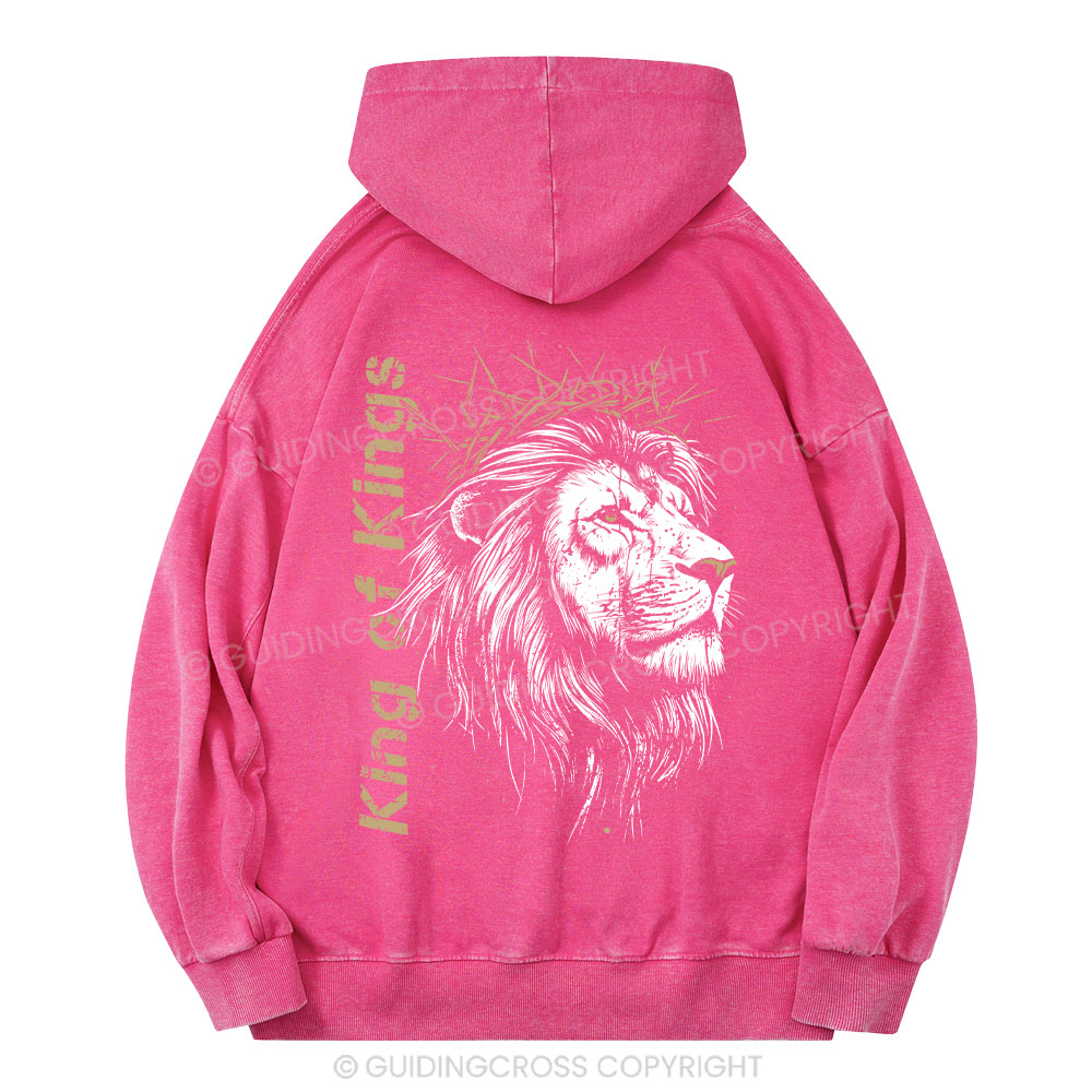 King Of Kings Christian Washed Hoodie