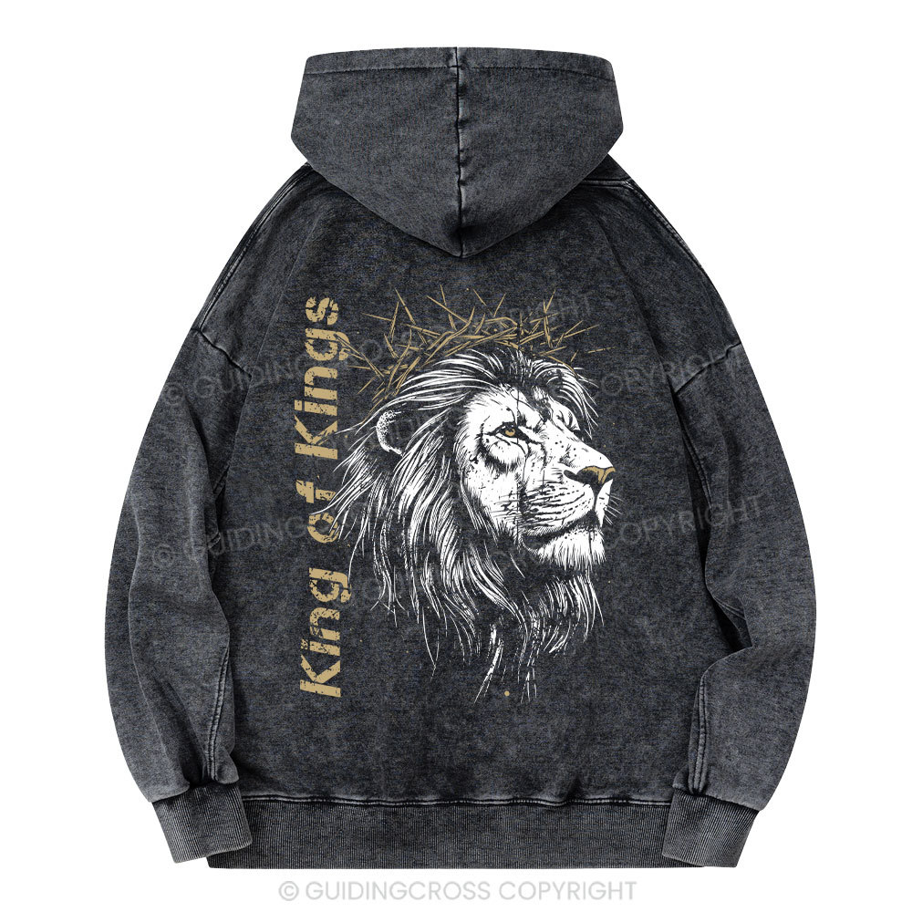 King Of Kings Christian Washed Hoodie