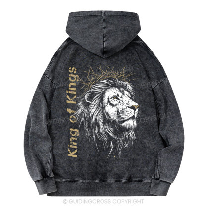 King Of Kings Christian Washed Hoodie