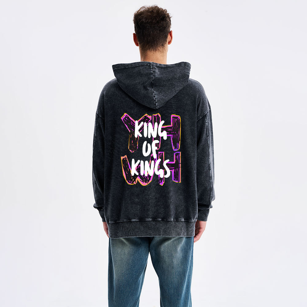 King Of Kings Christian Washed Hoodie