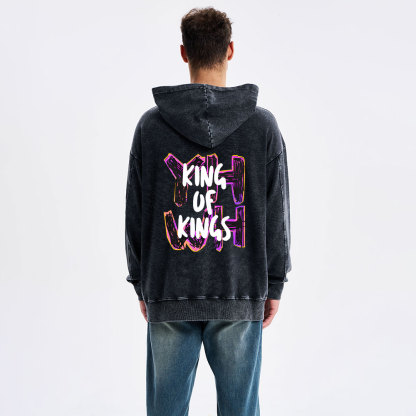 King Of Kings Christian Washed Hoodie