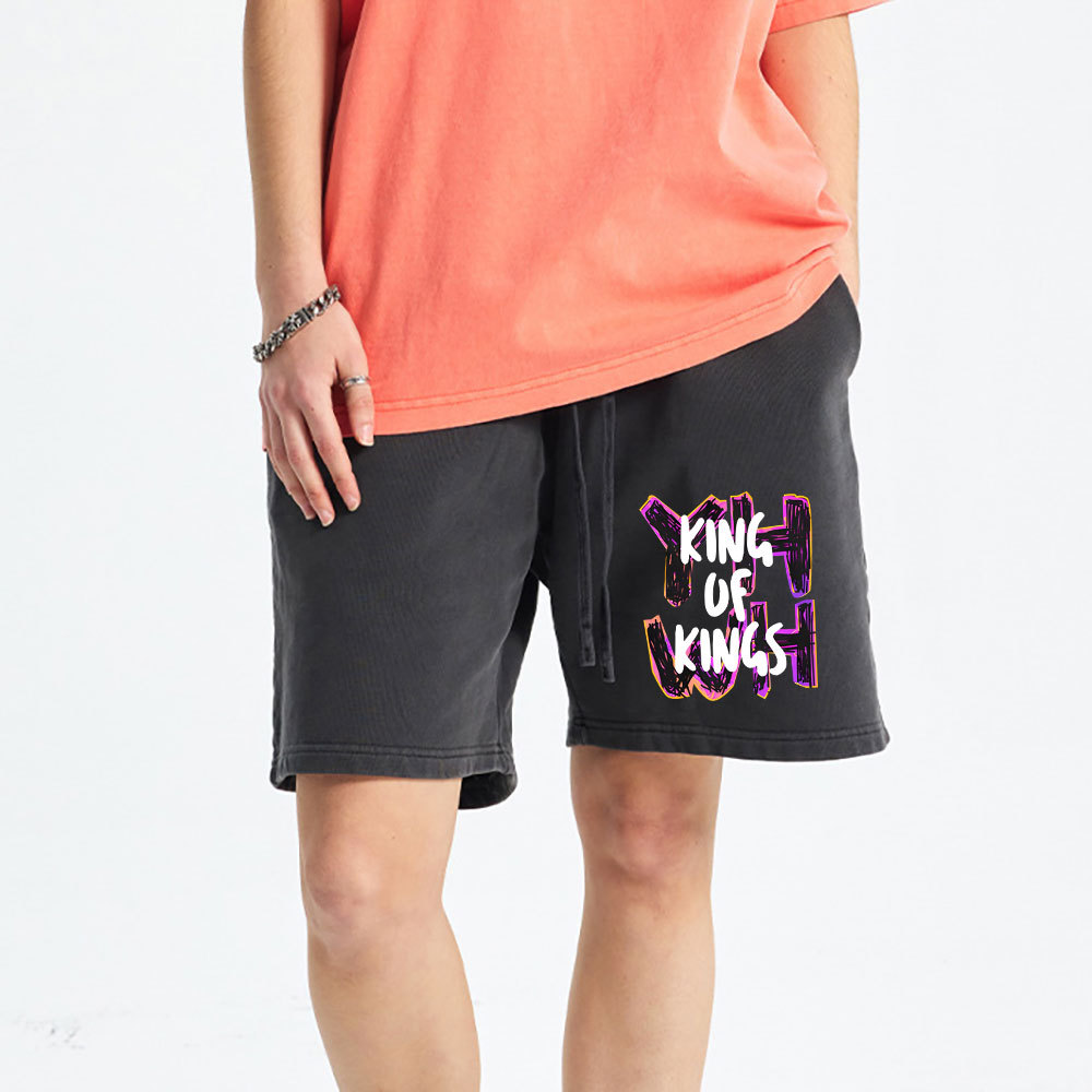 King Of Kings Christian Washed Shorts