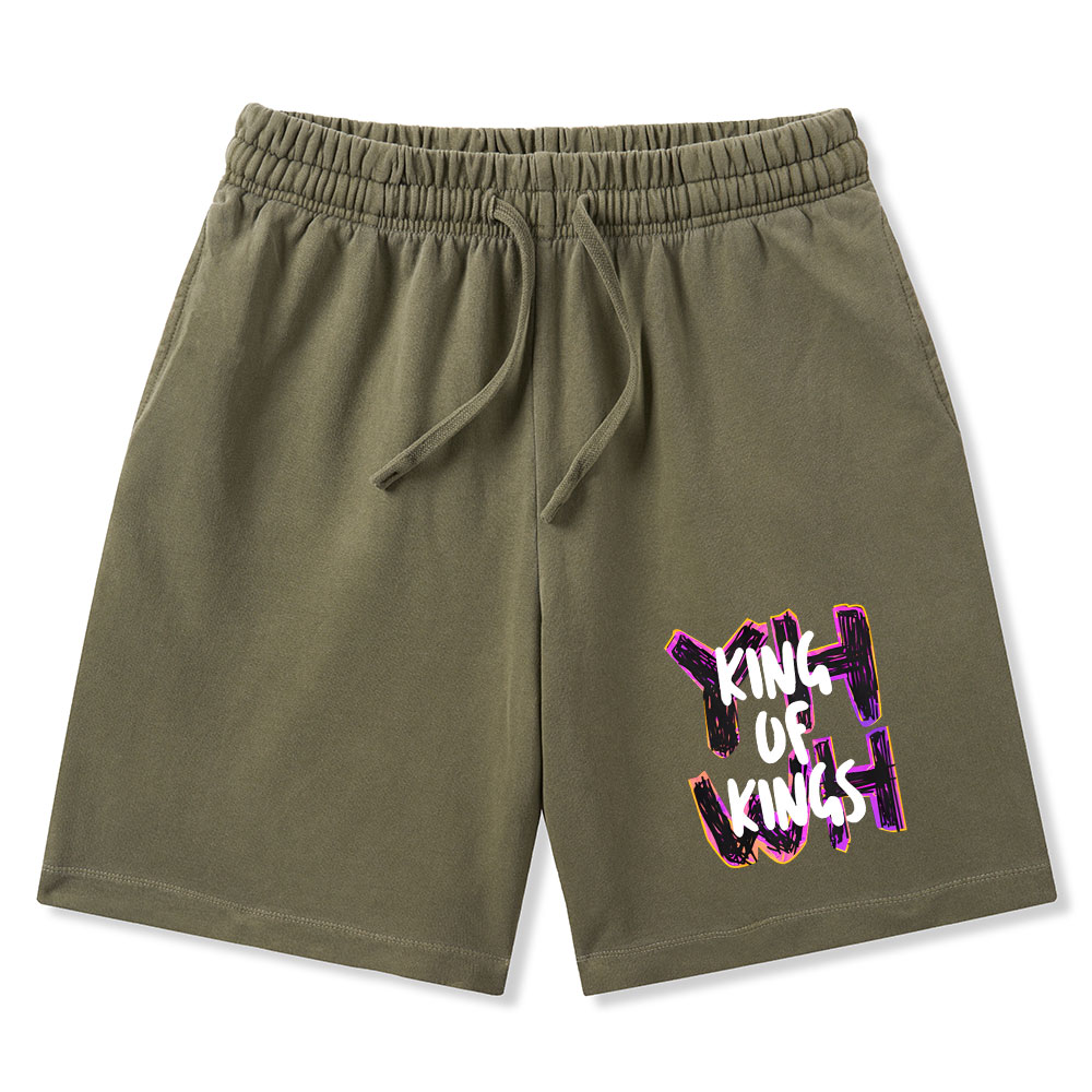 King Of Kings Christian Washed Shorts