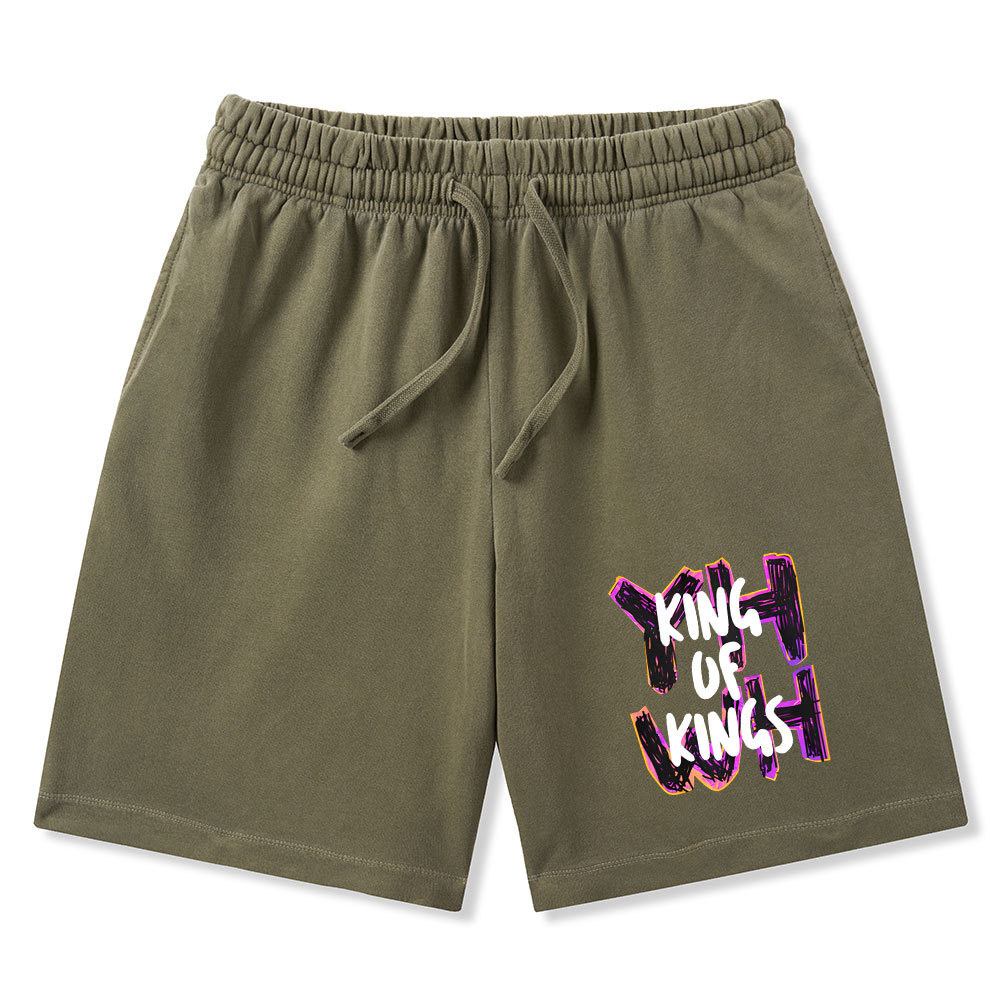 King Of Kings Christian Washed Shorts