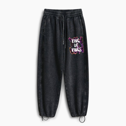 King Of Kings Christian Washed Sweatpants