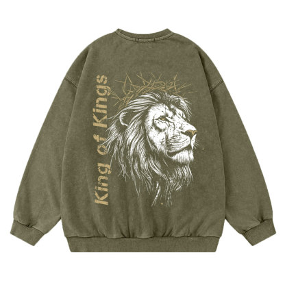 King Of Kings Christian Washed Sweatshirt