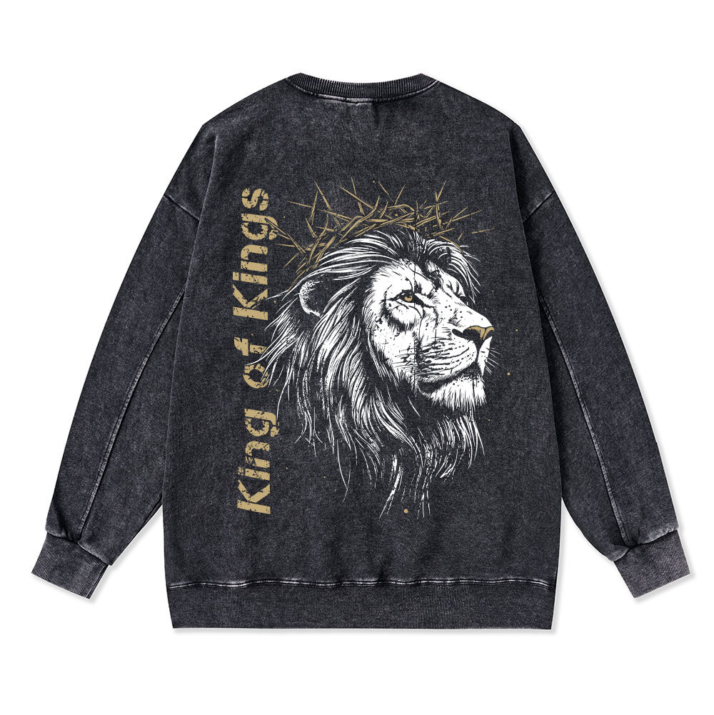 King Of Kings Christian Washed Sweatshirt