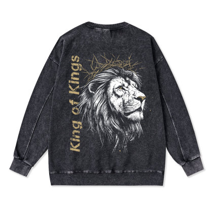 King Of Kings Christian Washed Sweatshirt