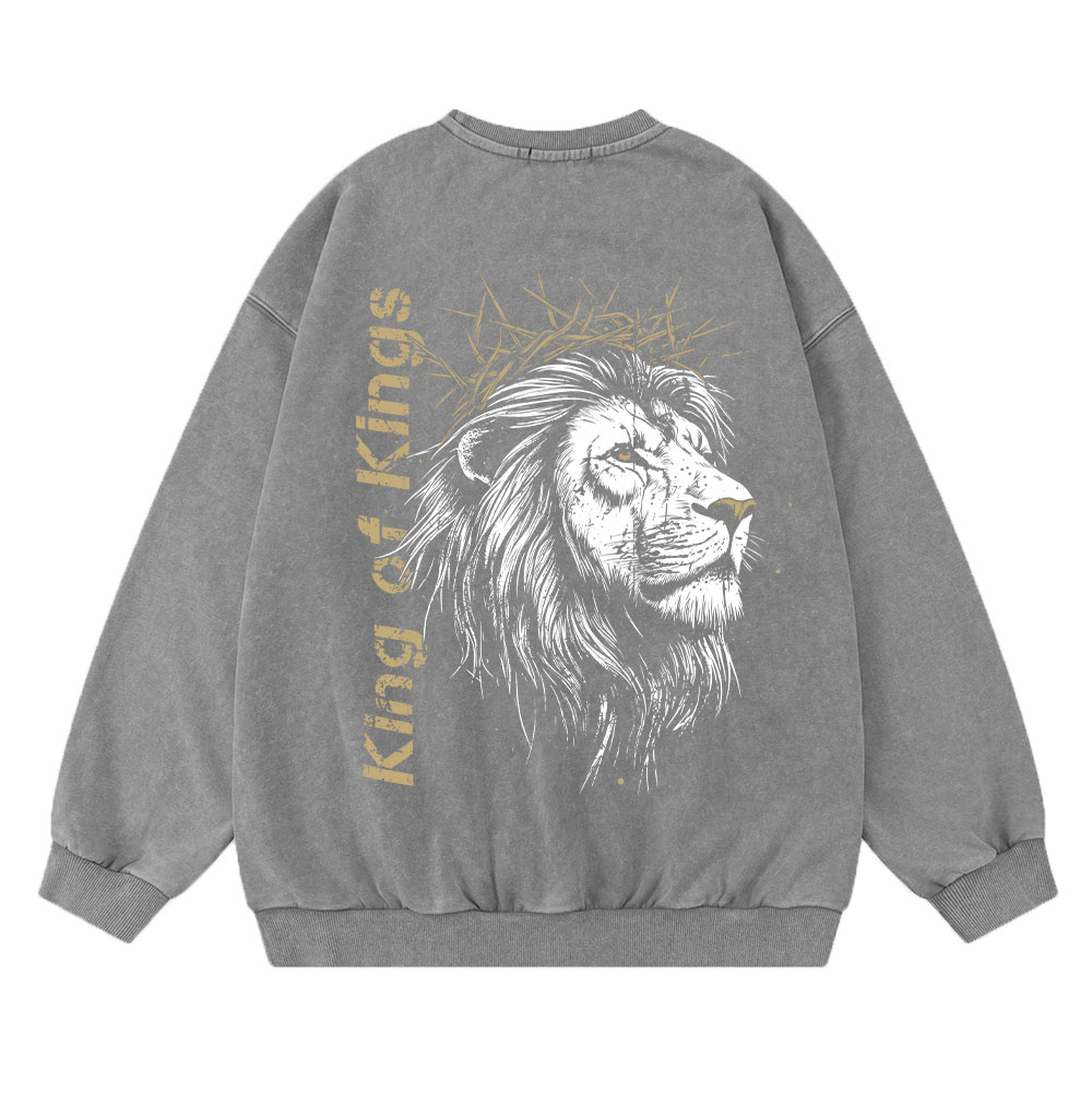 King Of Kings Christian Washed Sweatshirt